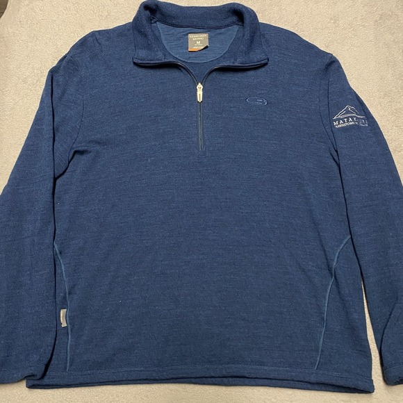 Icebreaker Other - Icebreaker 1/4 Zip Mens Medium Blue Merino Wool Pullover Matakauri Resort